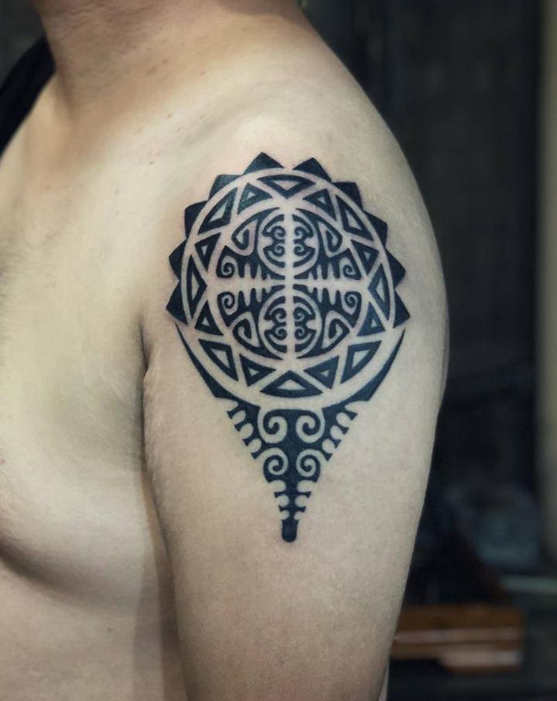 太阳神～纹身图片_老传统纹身图案