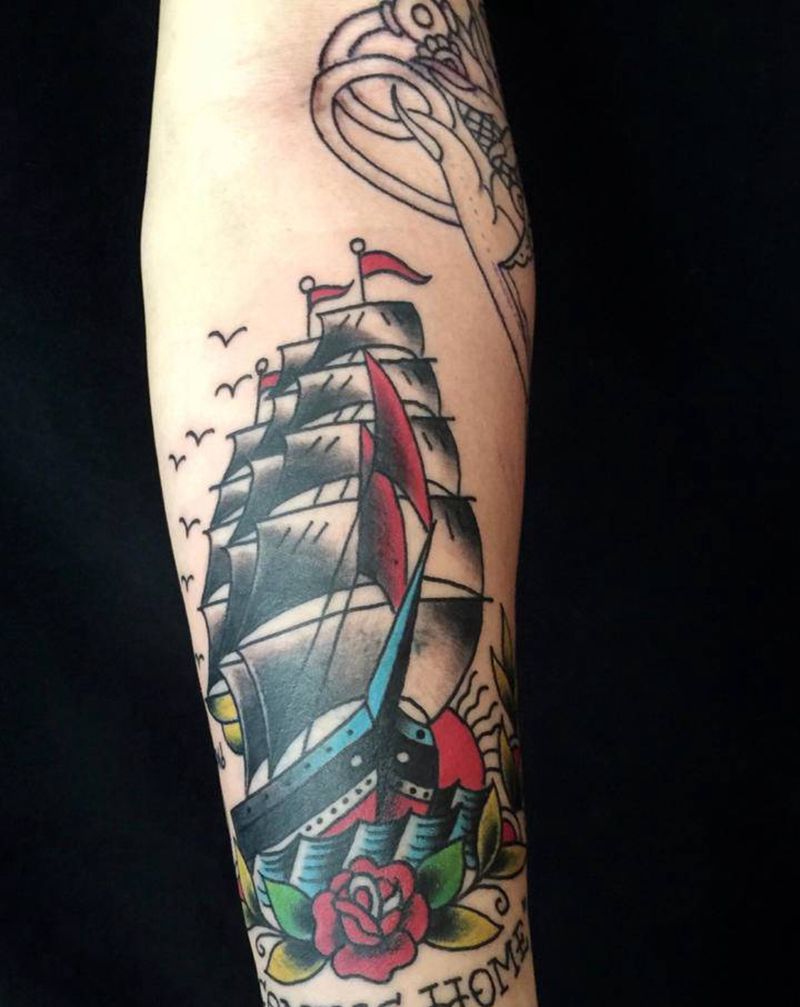 ⛵️～纹身图片_老传统纹身图案