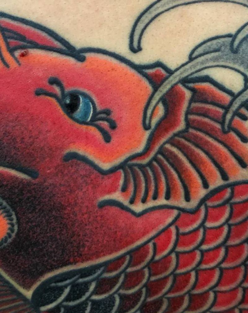 锦鲤～纹身图片_老传统纹身图案