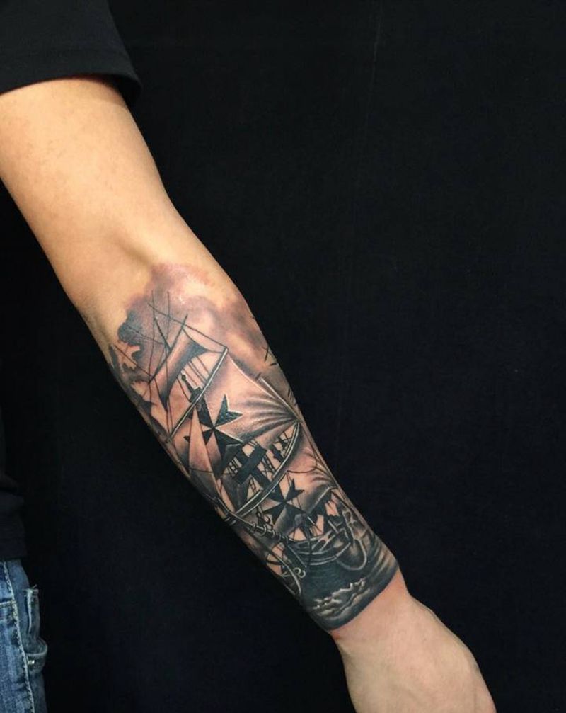 ⛵️～纹身图片_老传统纹身图案
