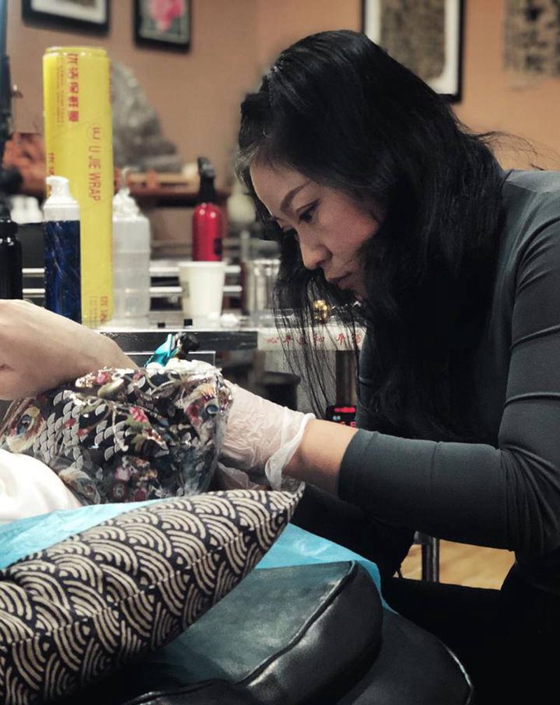 彫茜工作花絮～纹身图片_老传统纹身图案