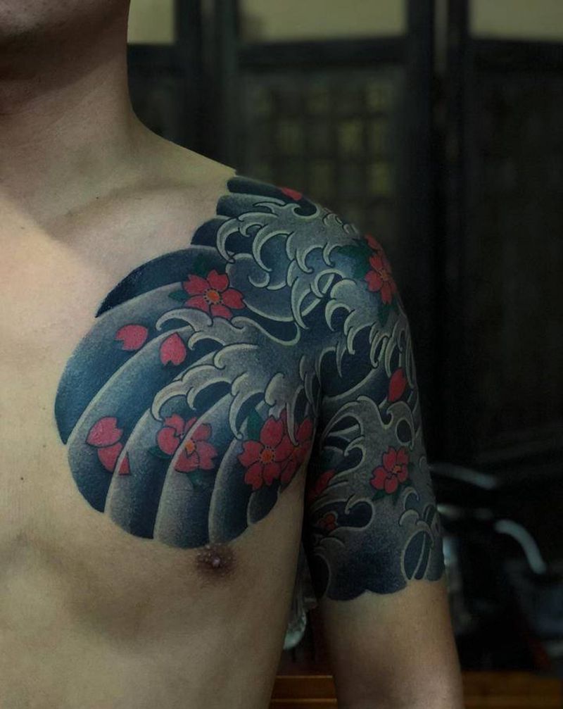 传统半胛作品～纹身图片_老传统纹身图案