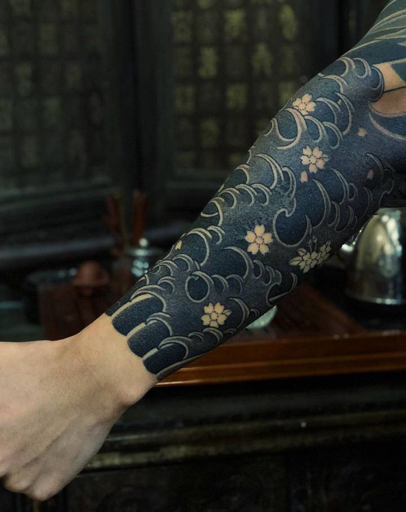 今日爆肘 关节是高潮～纹身图片_老传统纹身图案