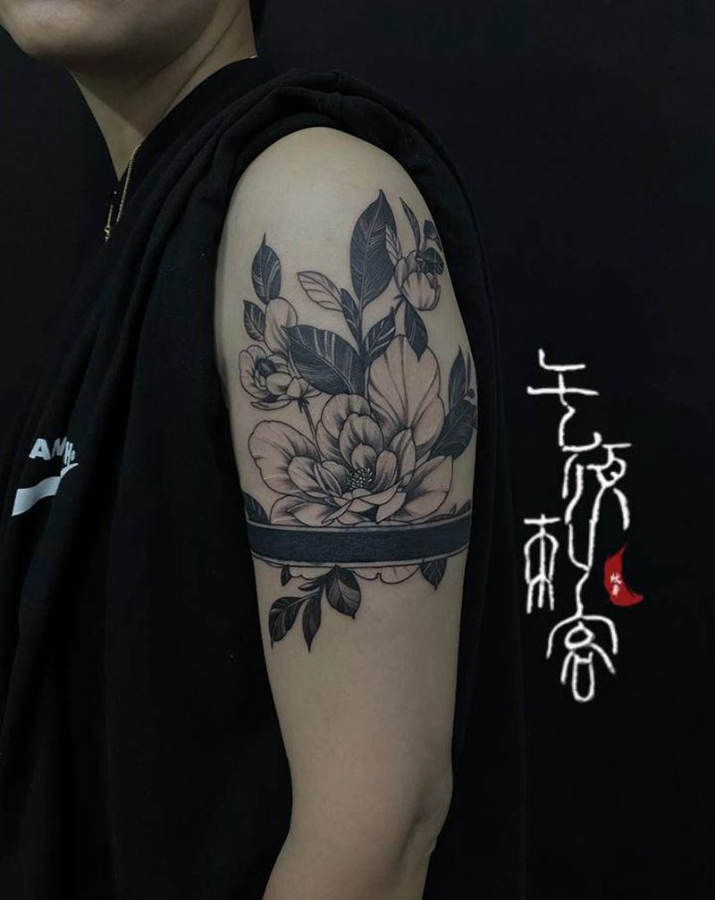 素花遮盖纹身图片_手臂纹身图案