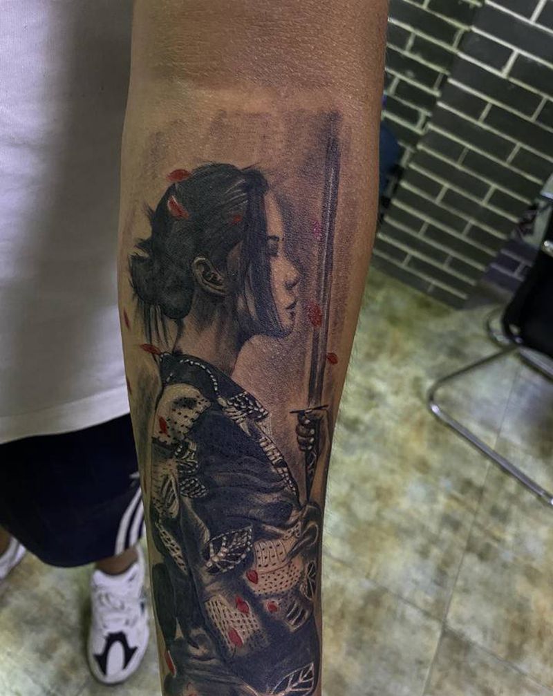 日本武姬，图二恢复好纹身图片_手臂新传统纹身图案