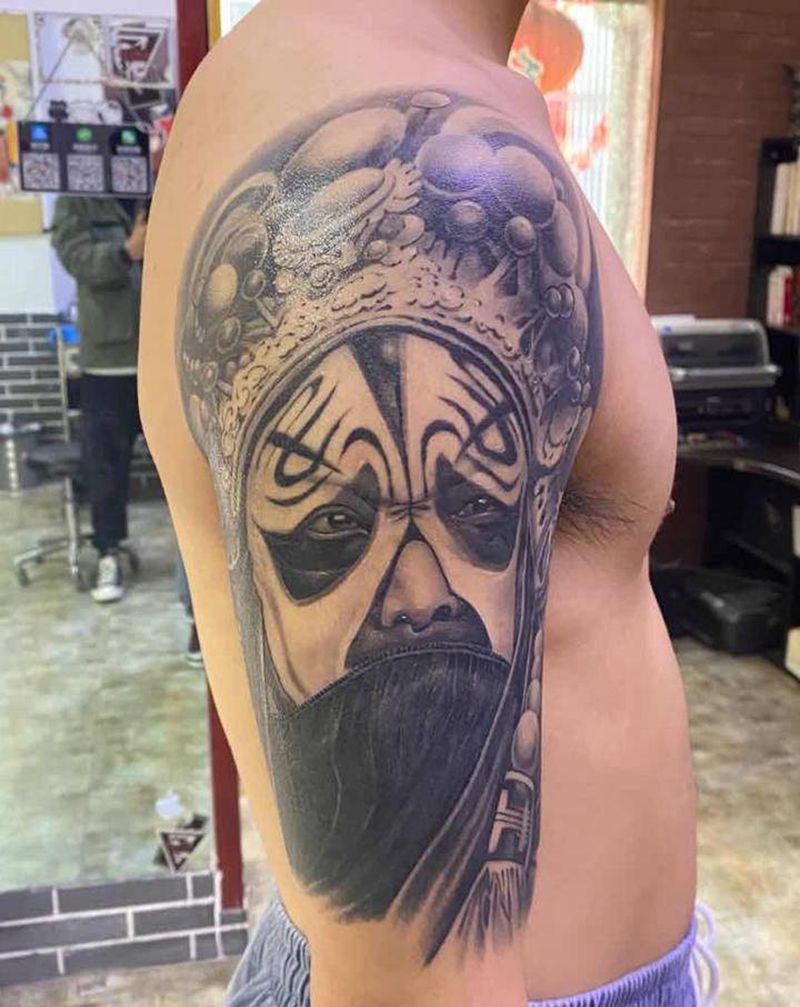 霸王项羽纹身图片_手臂新传统欧美写实纹身图案