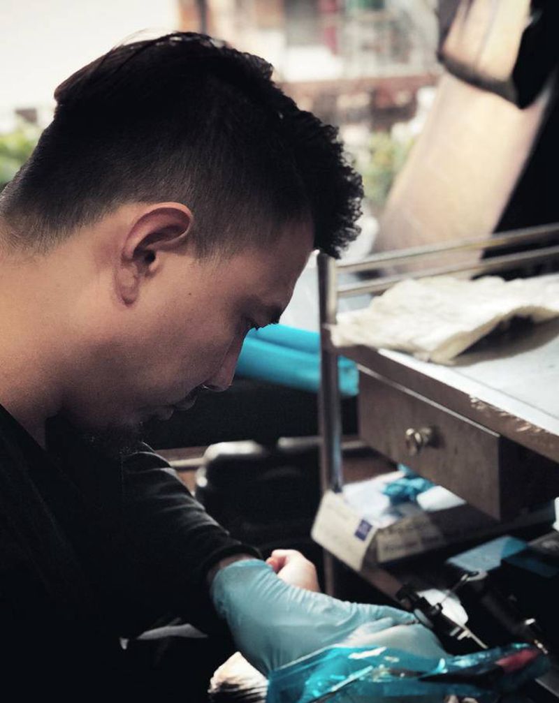 传统花臂打雾花絮～纹身图片_老传统纹身图案