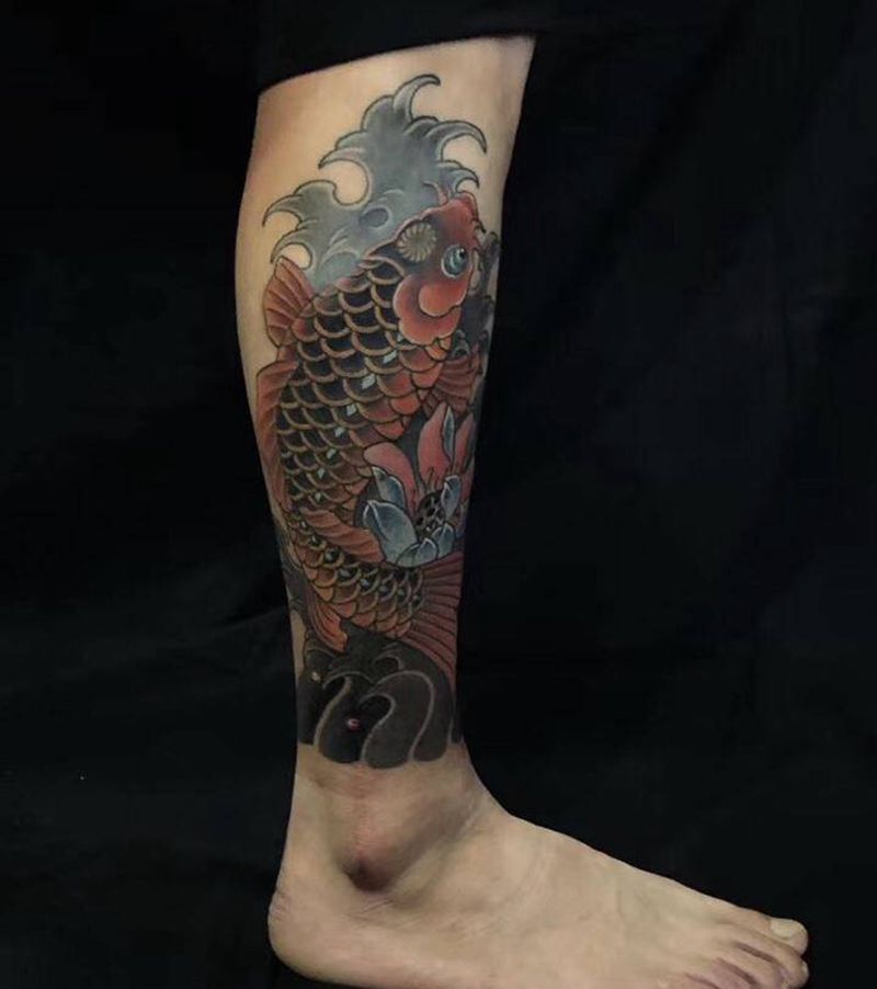 锦鲤～纹身图片_老传统纹身图案