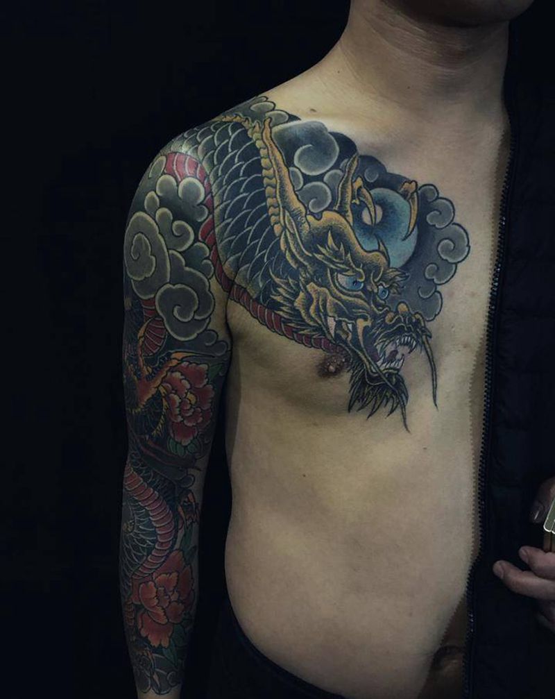 龙繪修改～纹身图片_老传统纹身图案