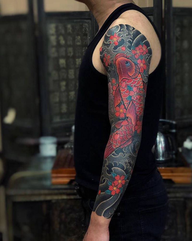 锦鲤繪~纹身图片_老传统纹身图案