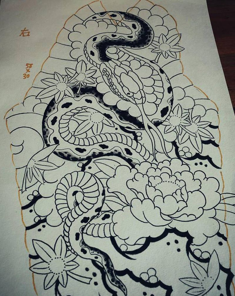 繪稿～纹身图片_老传统纹身图案