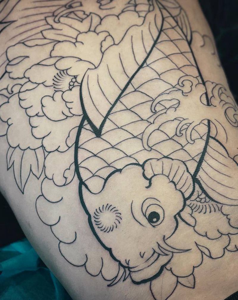 锦鲤繪～纹身图片_老传统纹身图案