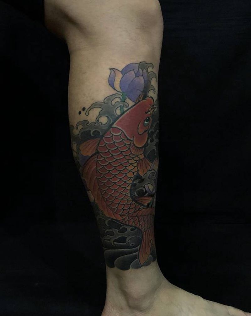 锦鲤繪～纹身图片_老传统纹身图案