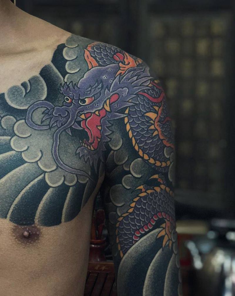 半胛～纹身图片_老传统纹身图案