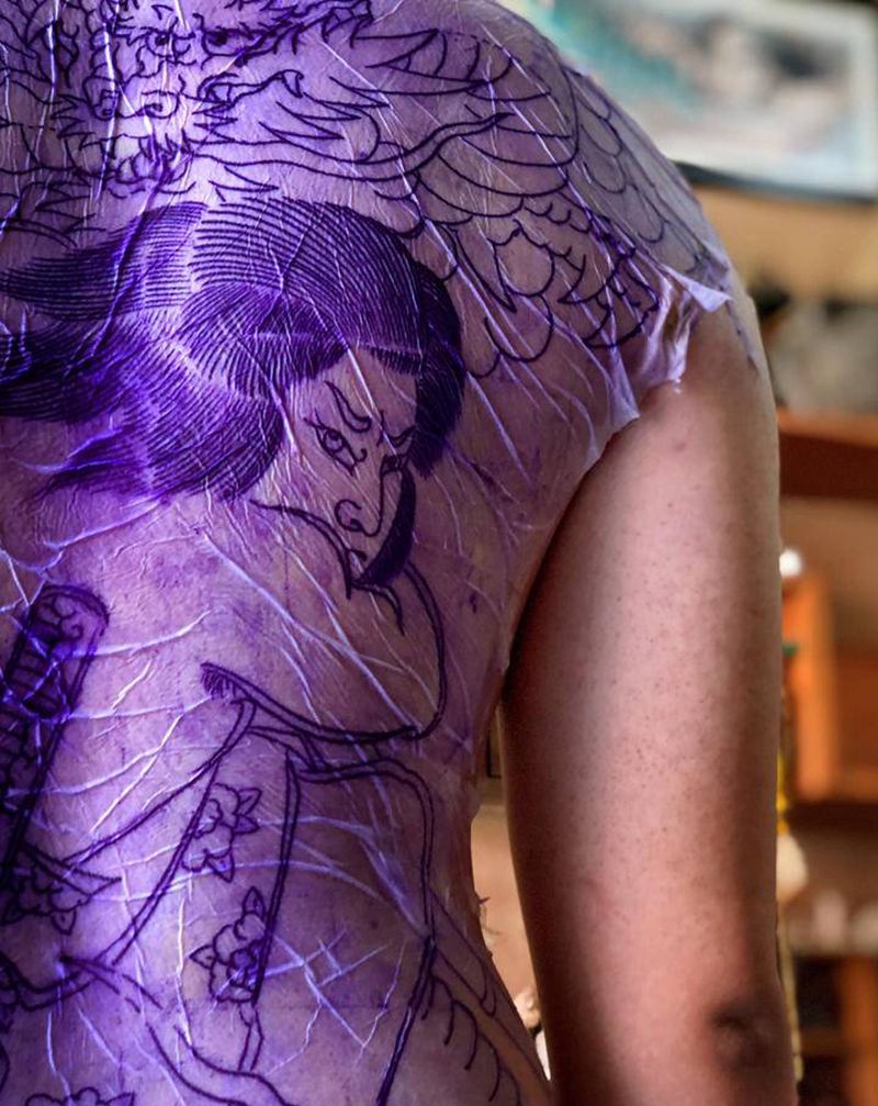 一场硬仗～纹身图片_老传统纹身图案