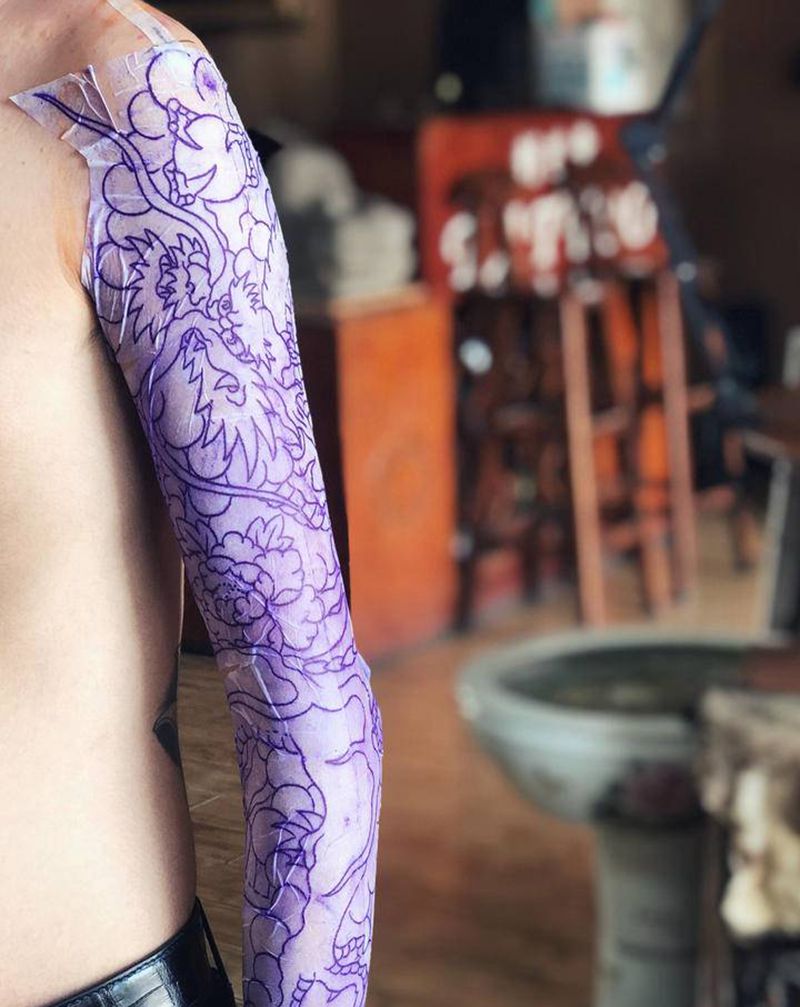 开钟～纹身图片_老传统纹身图案