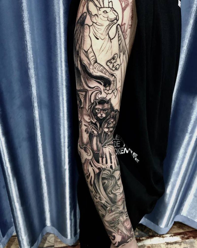 包臂纹身图片_手臂欧美写实纹身图案