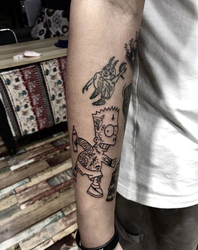 辛普生纹身图片_手臂纹身图案