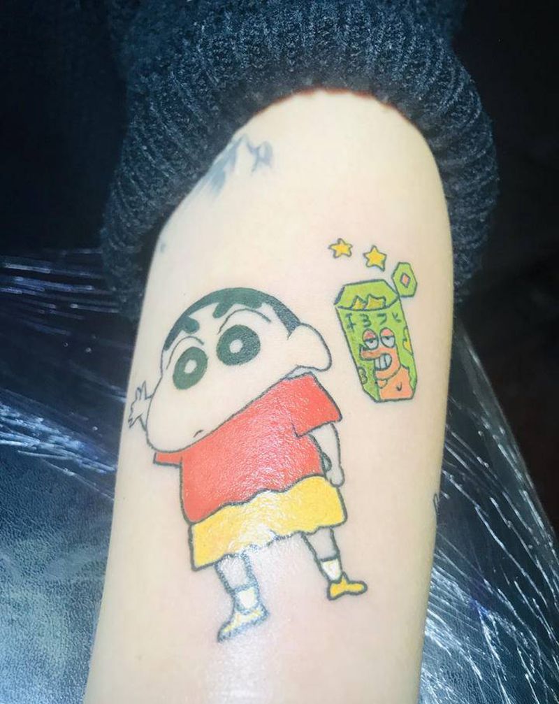 蜡笔老新纹身图片_手臂Old School辣笔老新纹身图案