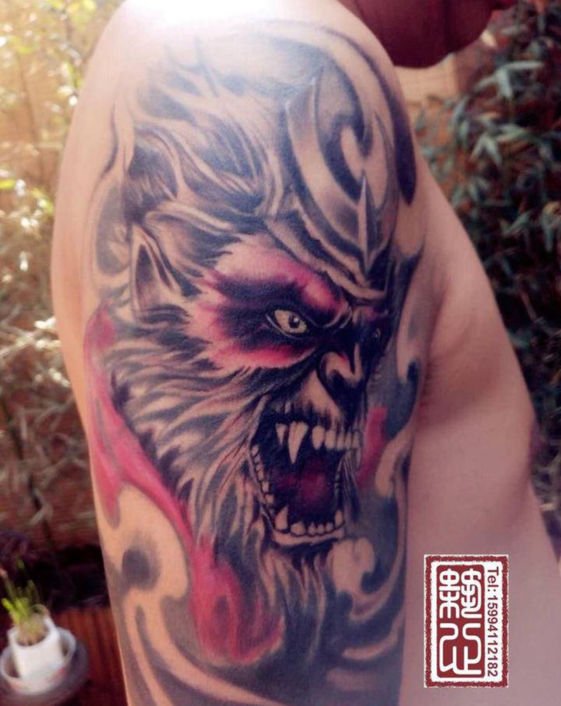 斗战胜佛纹身图片_手臂新传统New School纹身图案