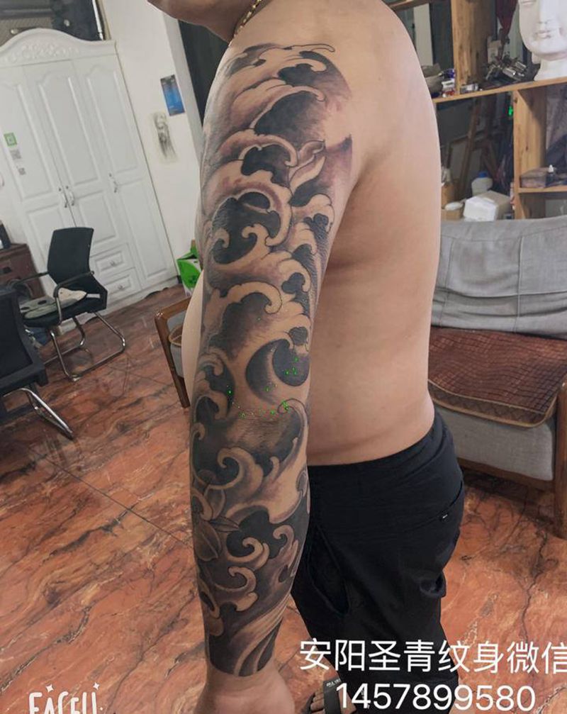 花臂纹身图片_老传统纹身图案