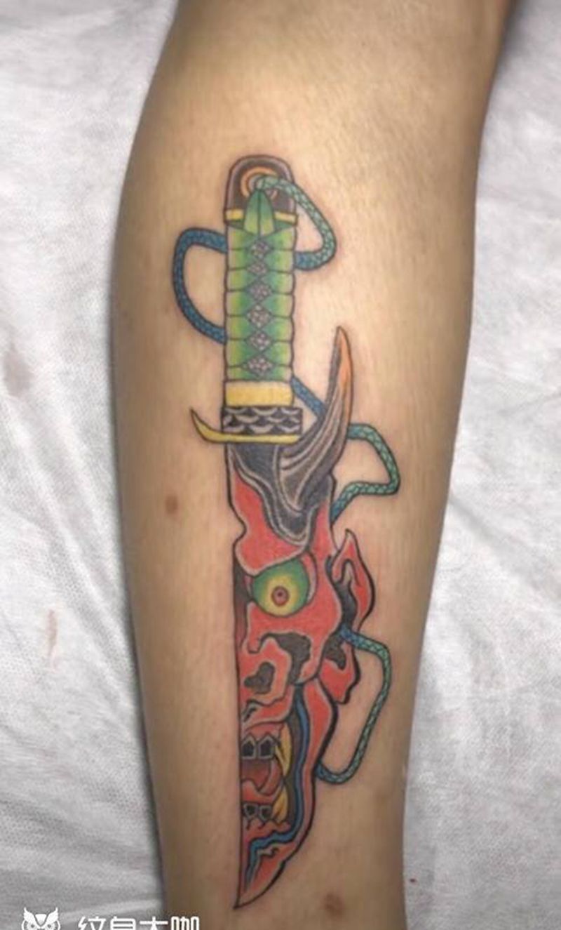 般若匕首纹身图片_手臂纹身图案