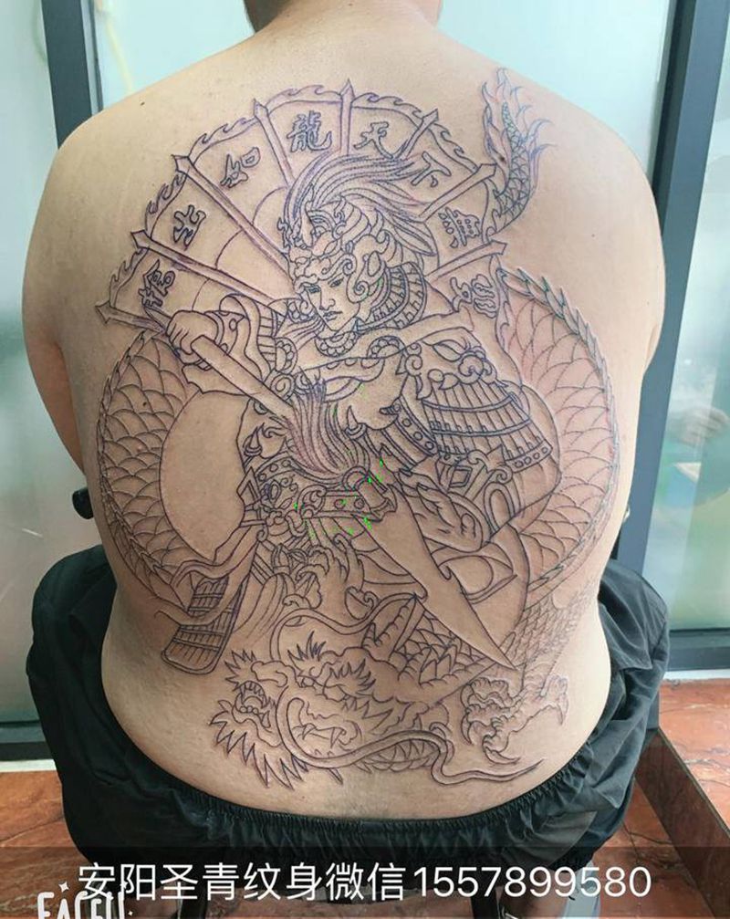 后背纹身图片_老传统纹身图案