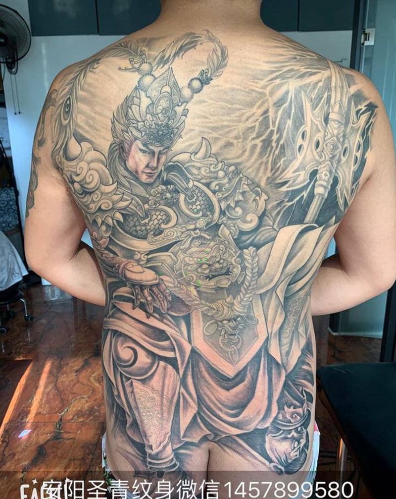吕布纹身图片_新传统纹身图案