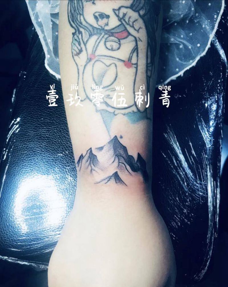 山海纹身图片_手臂纹身图案