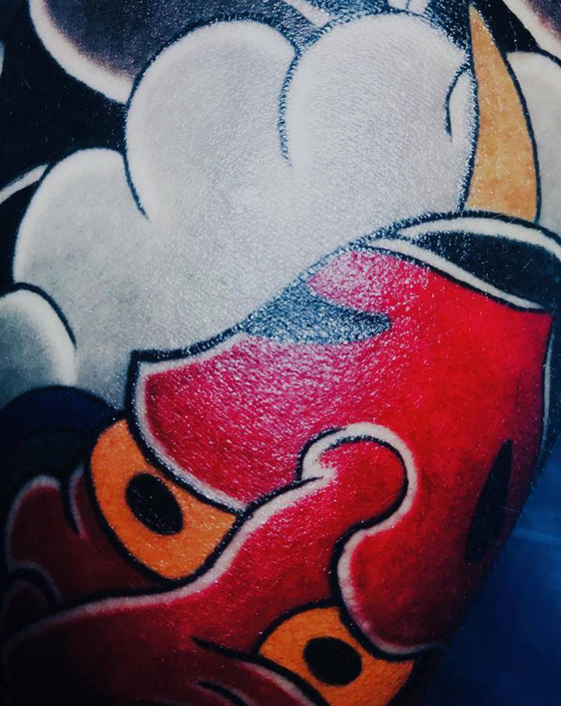 半甲遮盖纹身图片_胸部手臂老传统纹身图案