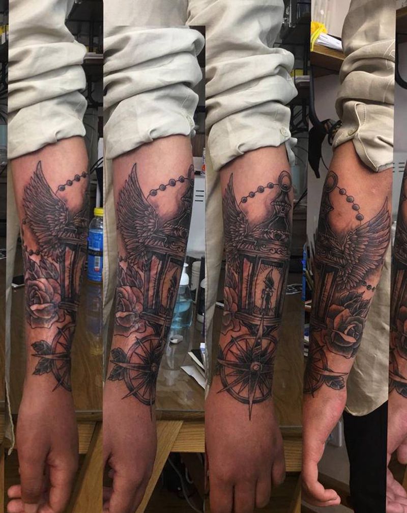 小臂疤痕遮盖纹身图片_手臂欧美写实纹身图案