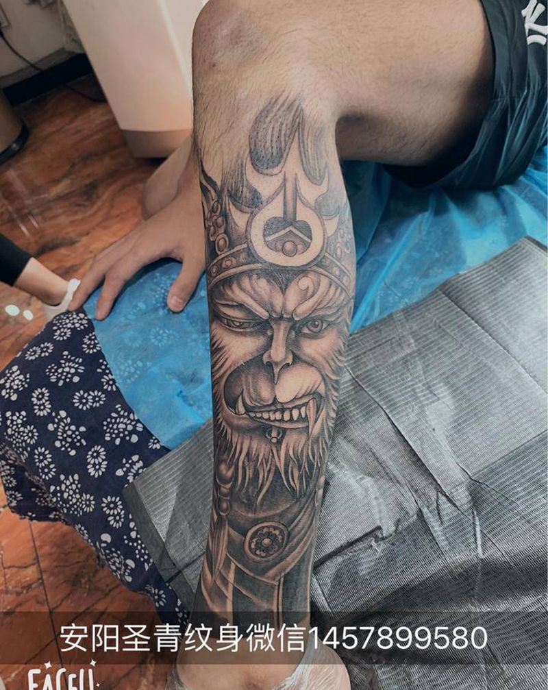 完成纹身图片_腿部纹身图案