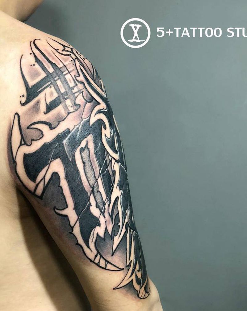 遮盖添加纹身图片_手臂花体字纹身图案