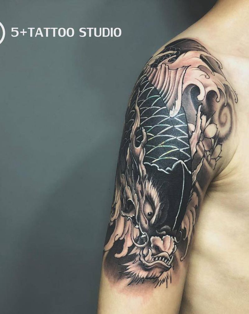 遮盖纹身图片_手臂肩部新传统纹身图案