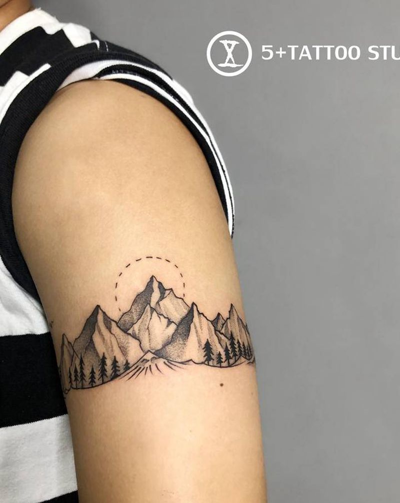 社会小臂环纹身图片_手臂点刺纹身图案