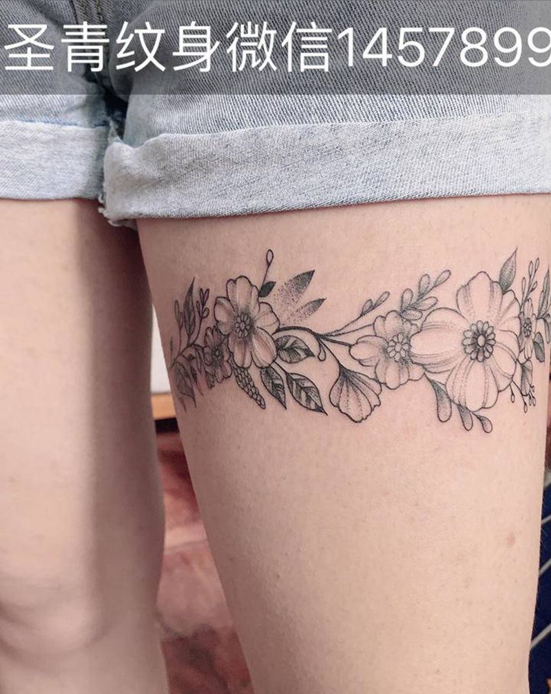 花纹身图片_新传统纹身图案