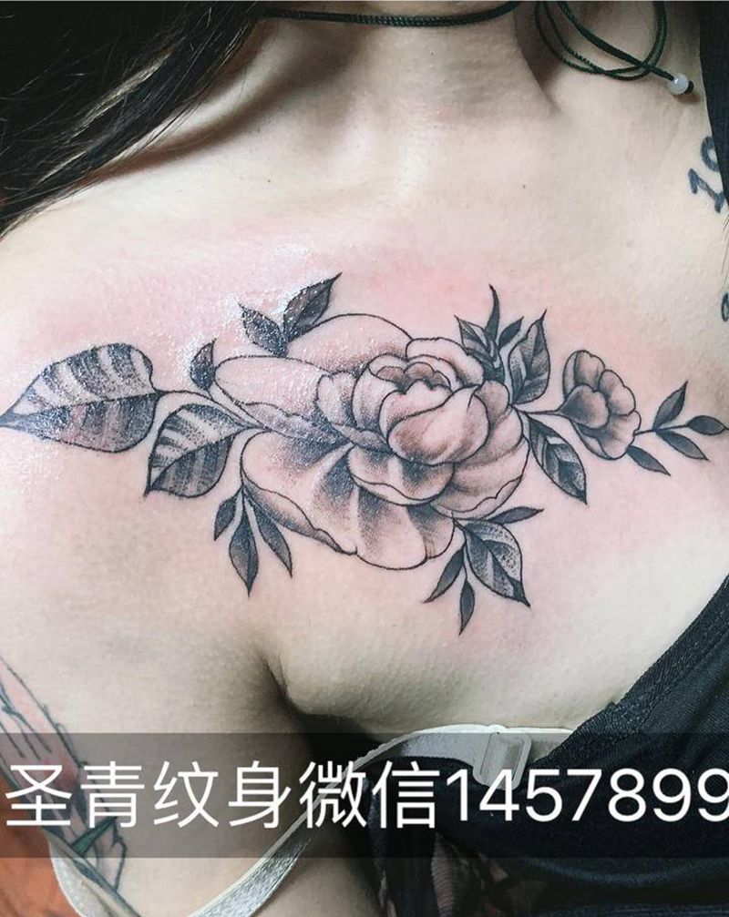 花纹身图片_新传统纹身图案