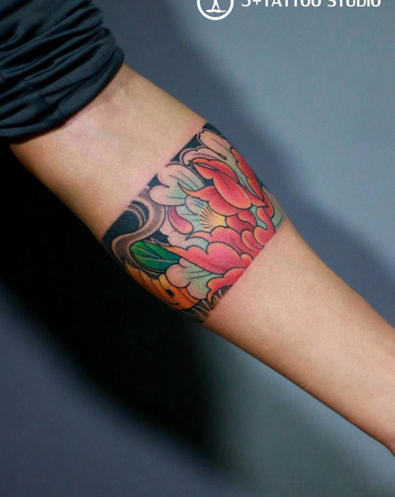 社会臂环纹身图片_手臂新传统纹身图案