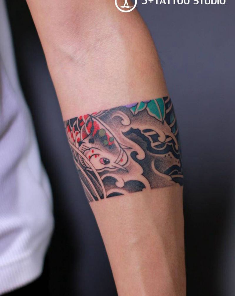 社会臂环纹身图片_手臂老传统纹身图案