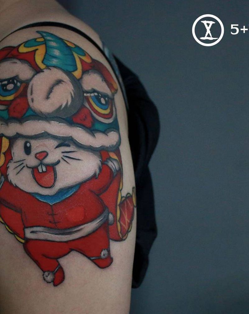 新年大吉纹身图片_手臂New School纹身图案