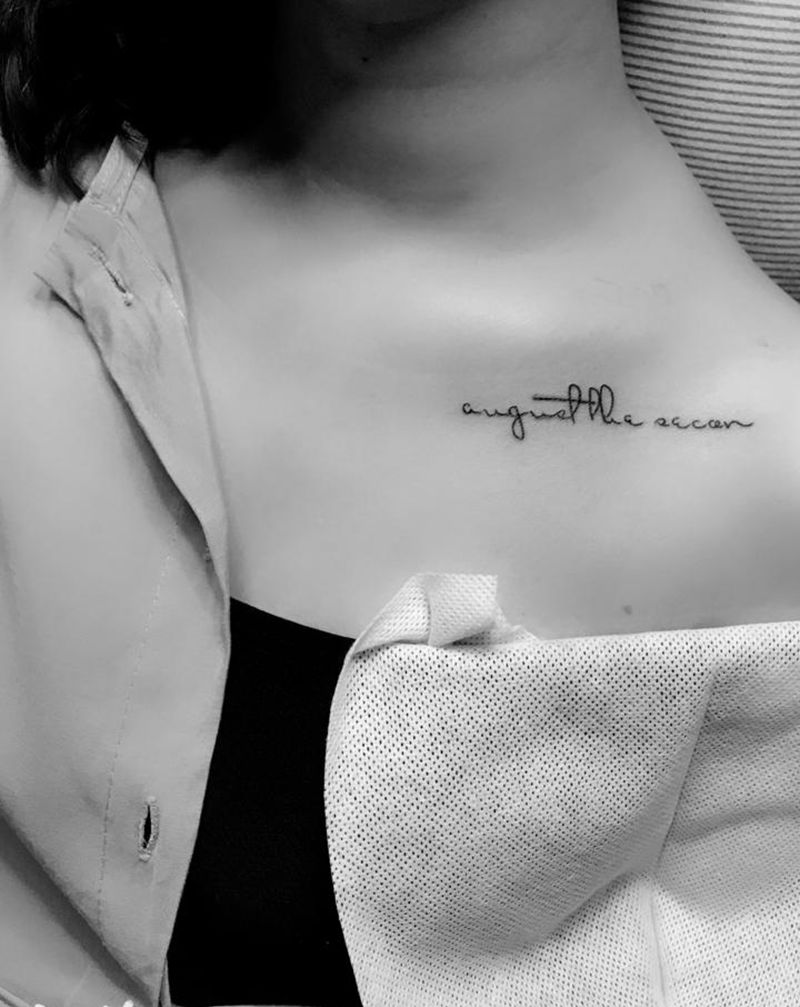 字母纹身图片_锁骨纹身图案