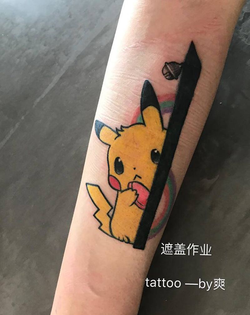 遮盖纹身图片_手臂New School纹身图案