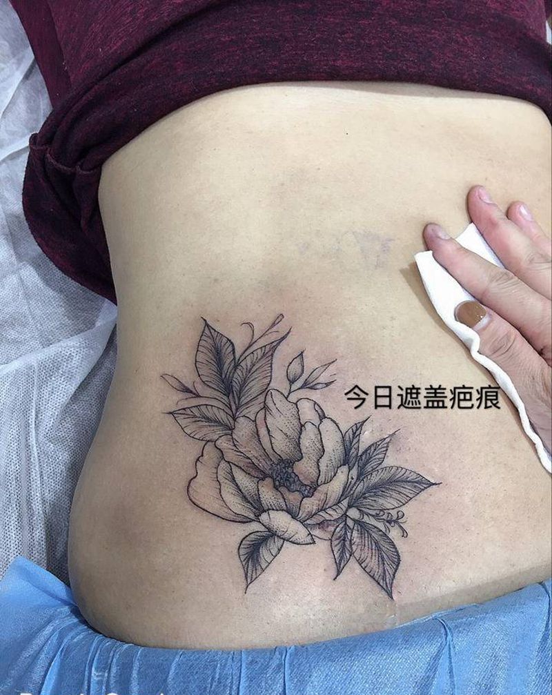 遮盖纹身图片_腹部新传统纹身图案