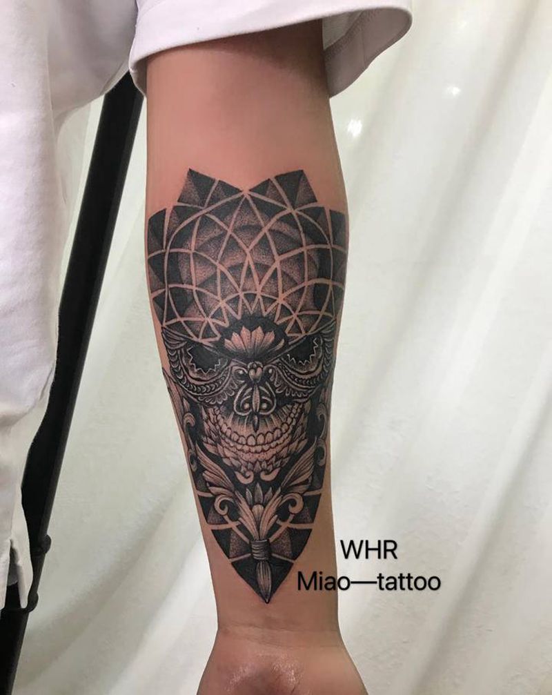 点刺纹身图片_手臂点刺图腾纹身图案