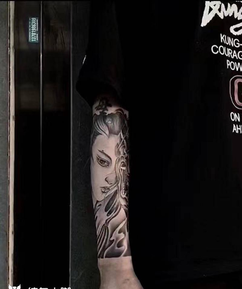 艺伎纹身图片_手臂纹身图案