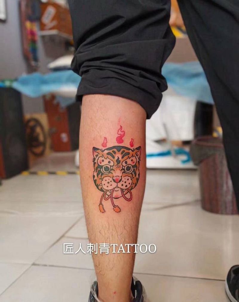 匠人刺青纹身图片_腿部纹身图案