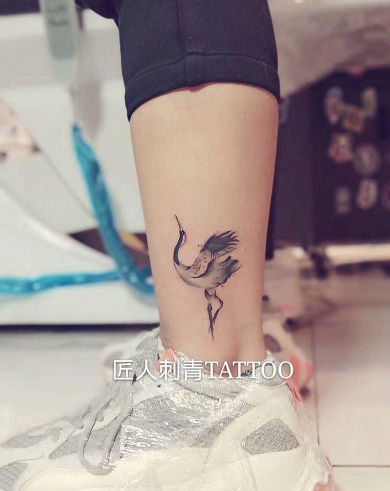 匠人刺青纹身图片_腿部水彩纹身图案