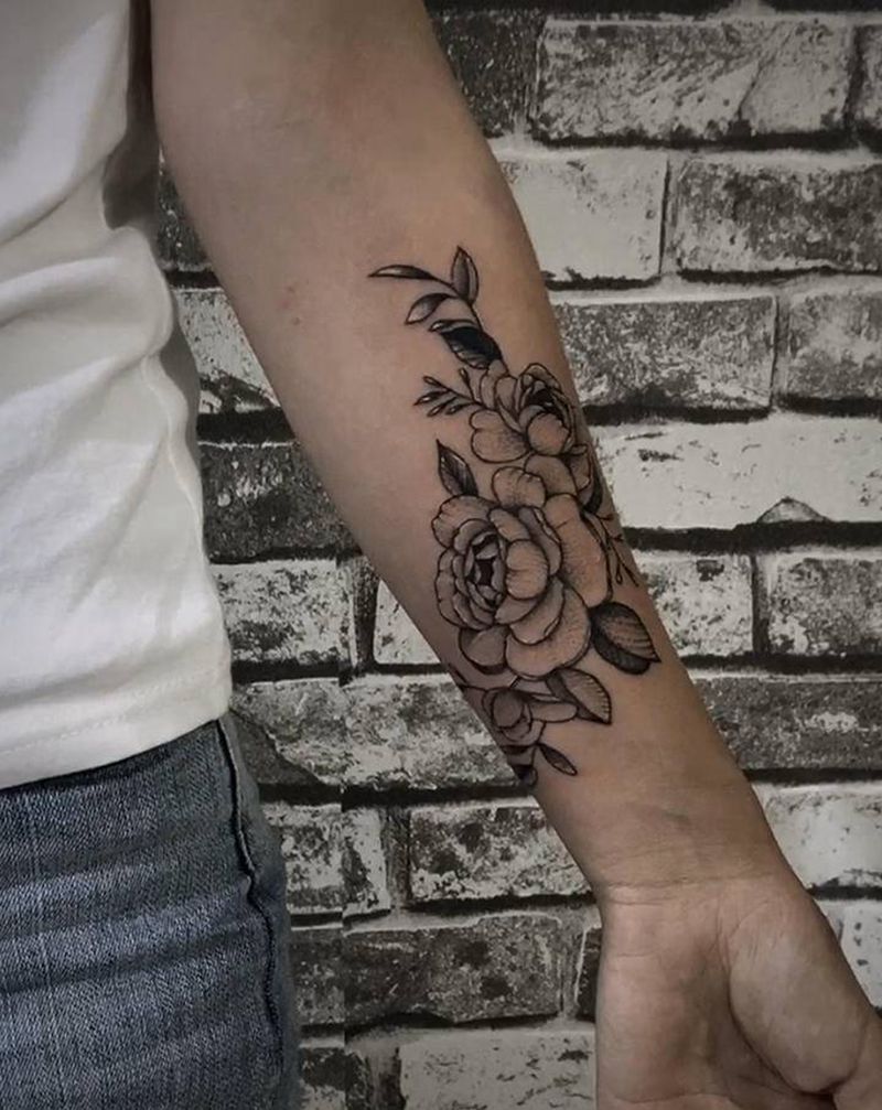 素花纹身图片_手臂纹身图案