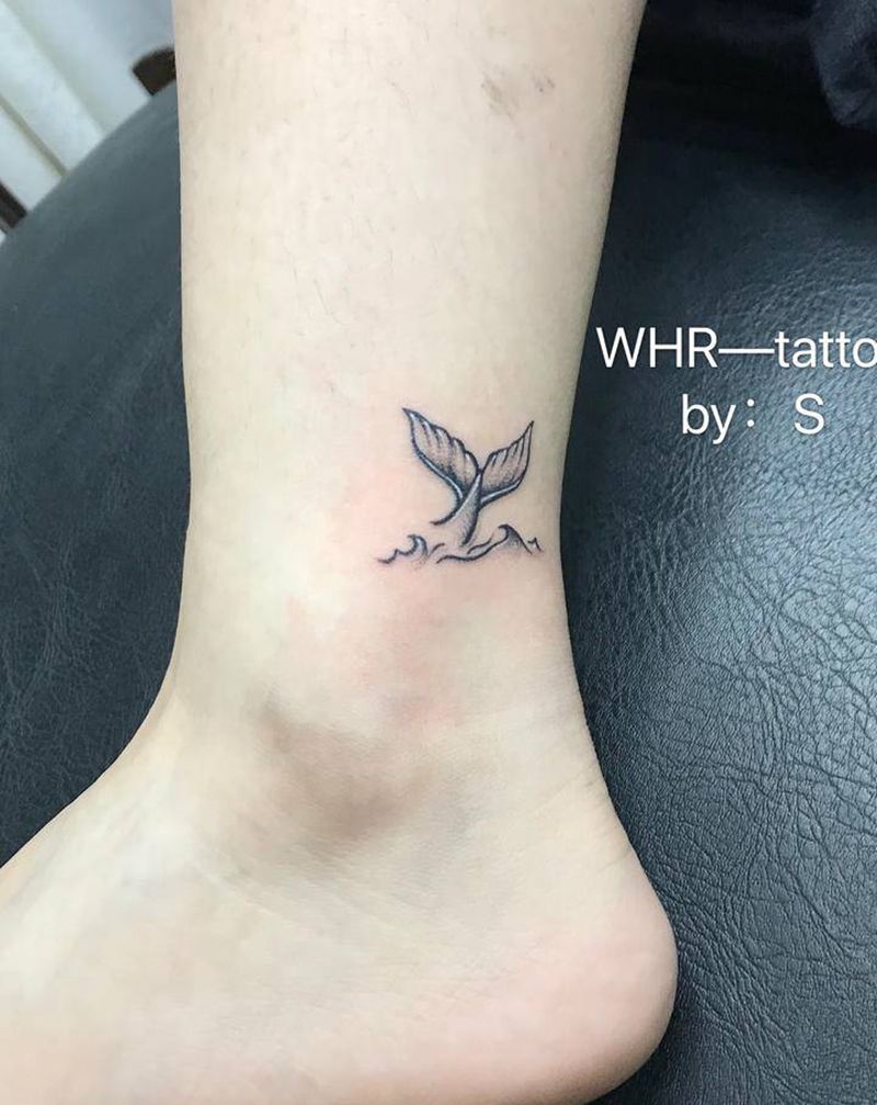 小清新纹身图片_脚部点刺纹身图案