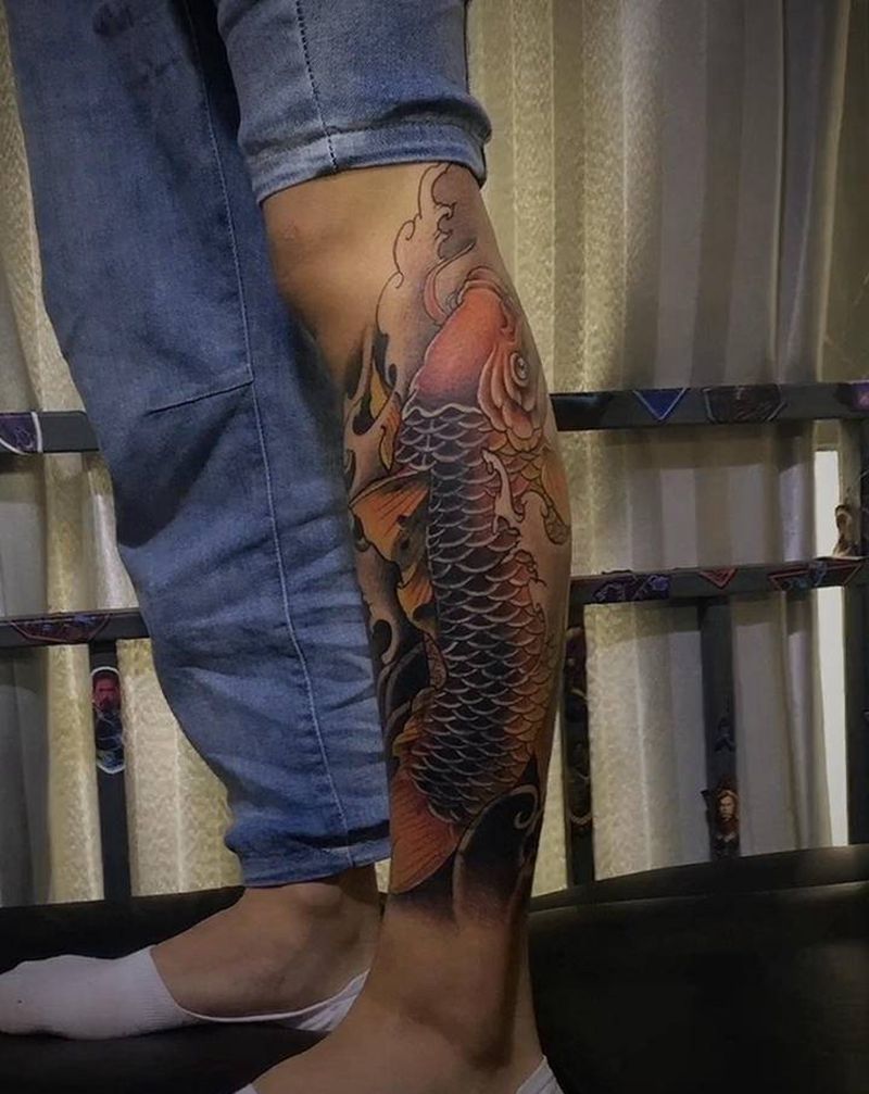 覆盖纹身图片_腿部纹身图案